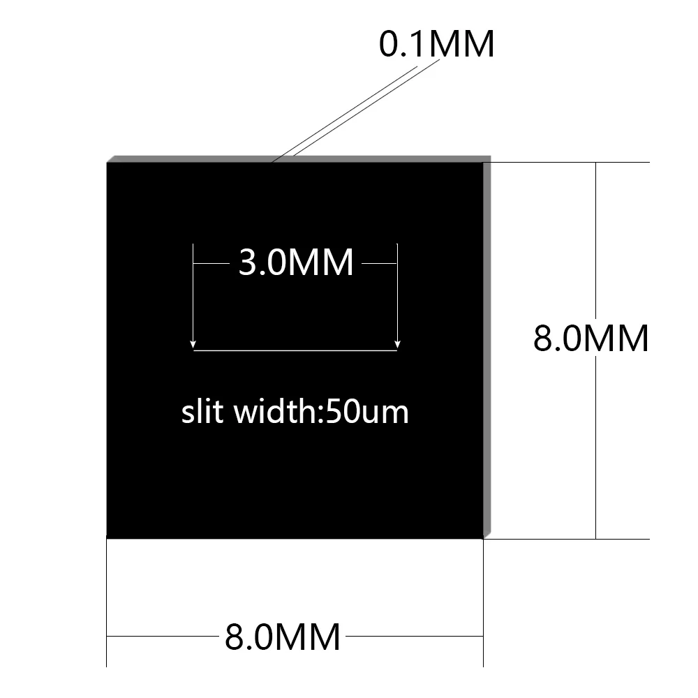 Single slit grating Diffraction gratie Optical ultra-precision slits 8x8mm slit width 50um Stainless steel blackening