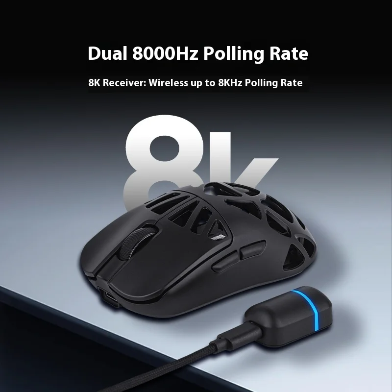 Epomaker الكربون X ماوس ثلاثي الوضع ماوس لاسلكي 8000 هرتز Paw3950 الألعاب الفئران ألياف الكربون الجوف خارج خفيفة الوزن الفئران ملحقات الكمبيوتر #6