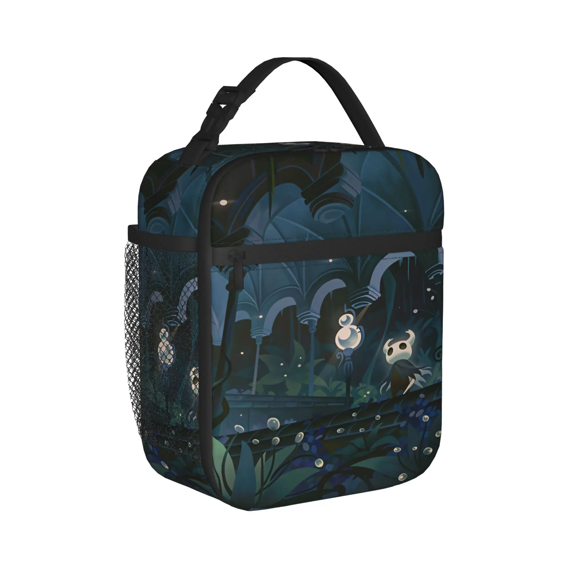 Hollow Knight Lunch Bag  Portable Insulated Lunch Box Unisex Picnic Designer Cooler Bag Casual Oxford Thermal Tote Handbags