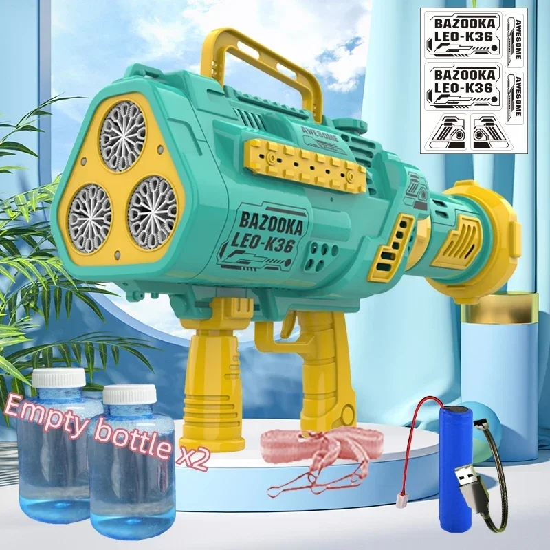 Wedding Large Automatic Rocket Bubble Gun, Adult Large Hole Bubble Machine Gun Launcher Shape Blower Soap Outdoor Children's Toy