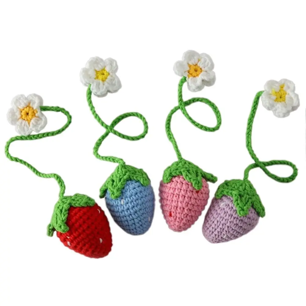 Simulated Strawberry 3D Strawberry Bookmark Book Paginator Weaved Strawberry Pagination Mark Book Page Marker