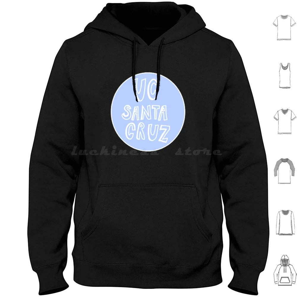 سترة بقلنسوة من Uc Light Blueta Cruz بأكمام طويلة من Uc Ucsc College California University Banana Slugs