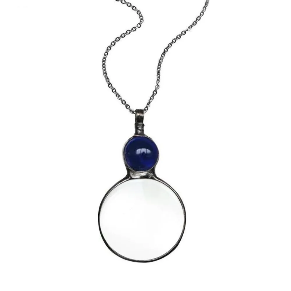 Metal Circular Magnifying Glass Pendant Fashion Portable Sweater Chain Pendant Vintage BoHo Style Lens Pendant Necklace