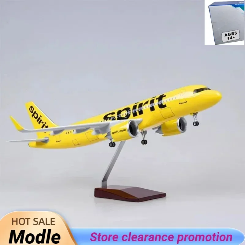 

47 см 1/80 самолет A320NEO Spirit Airlines модель игрушки свет с колесом шасси литой под давлением смола самолет коллекция дисплей подарки