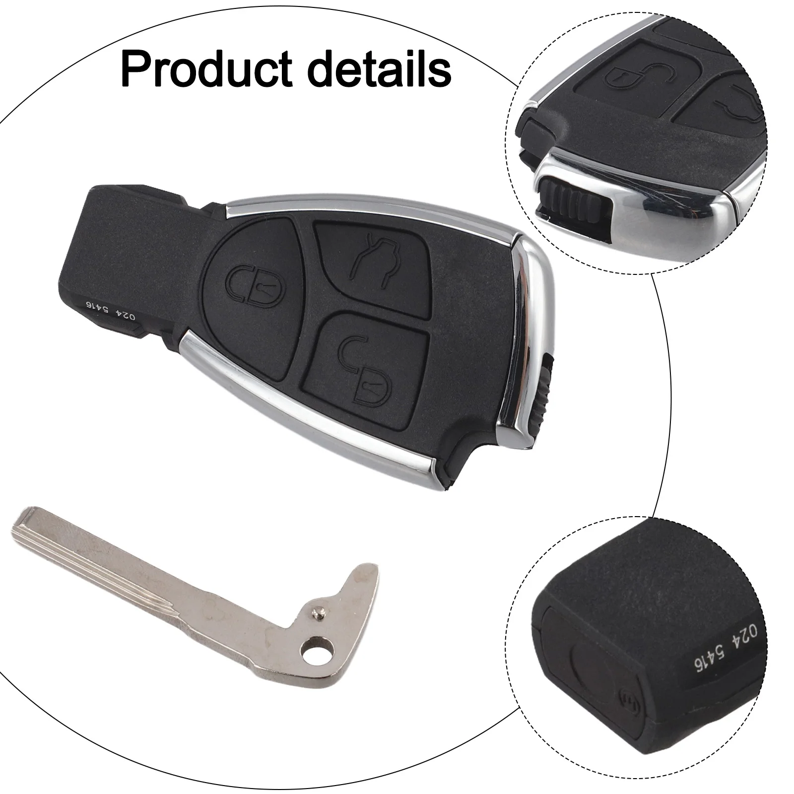 Replacement Key Cover Black Key Case Key Replacement Automotive Elegance Easy Installation Design Full Button Functionality