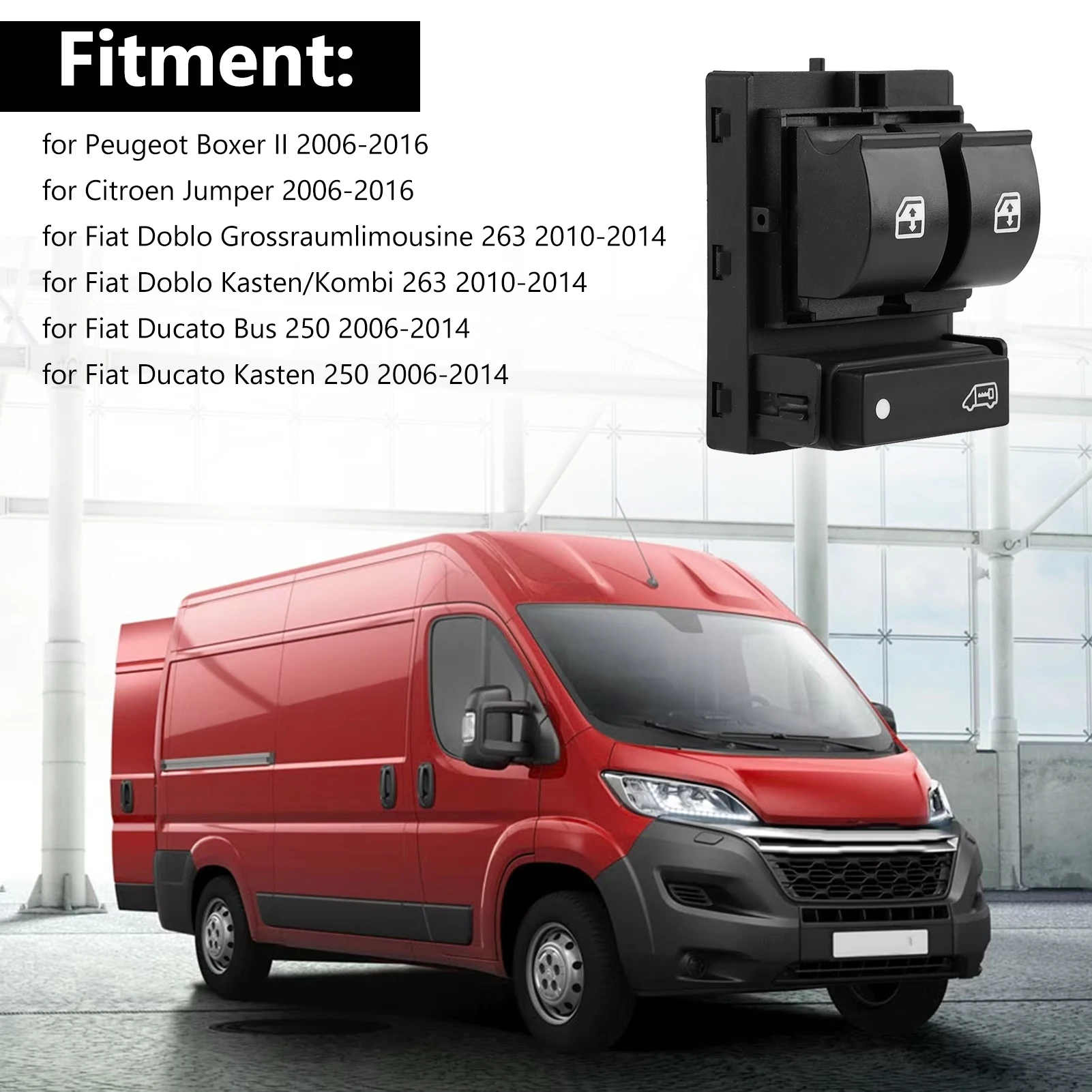 Car Electric Window Switch Button for Citroen Relay Fiat Doblo Ducato Peugeot Boxer 735421419
