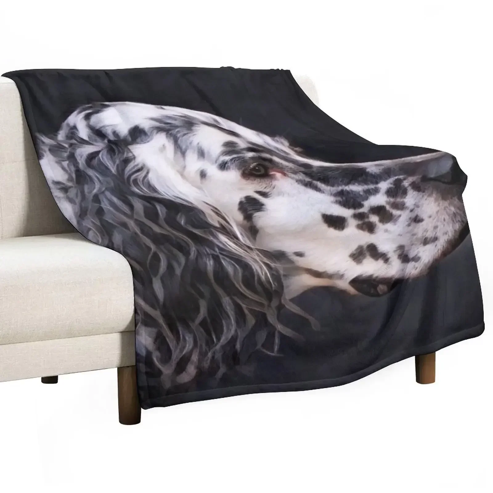 English Setter Dog With Hazel Eyes Throw Blanket Sofa for sofa Blankets