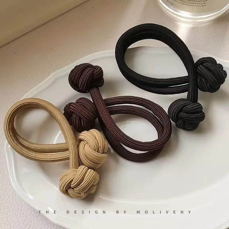 10pc Women's Stretchy Hair Ties with Knot, Elastic Ponytail Holders, Fashionable Hair Accessories for Daily Wear Outings Casual