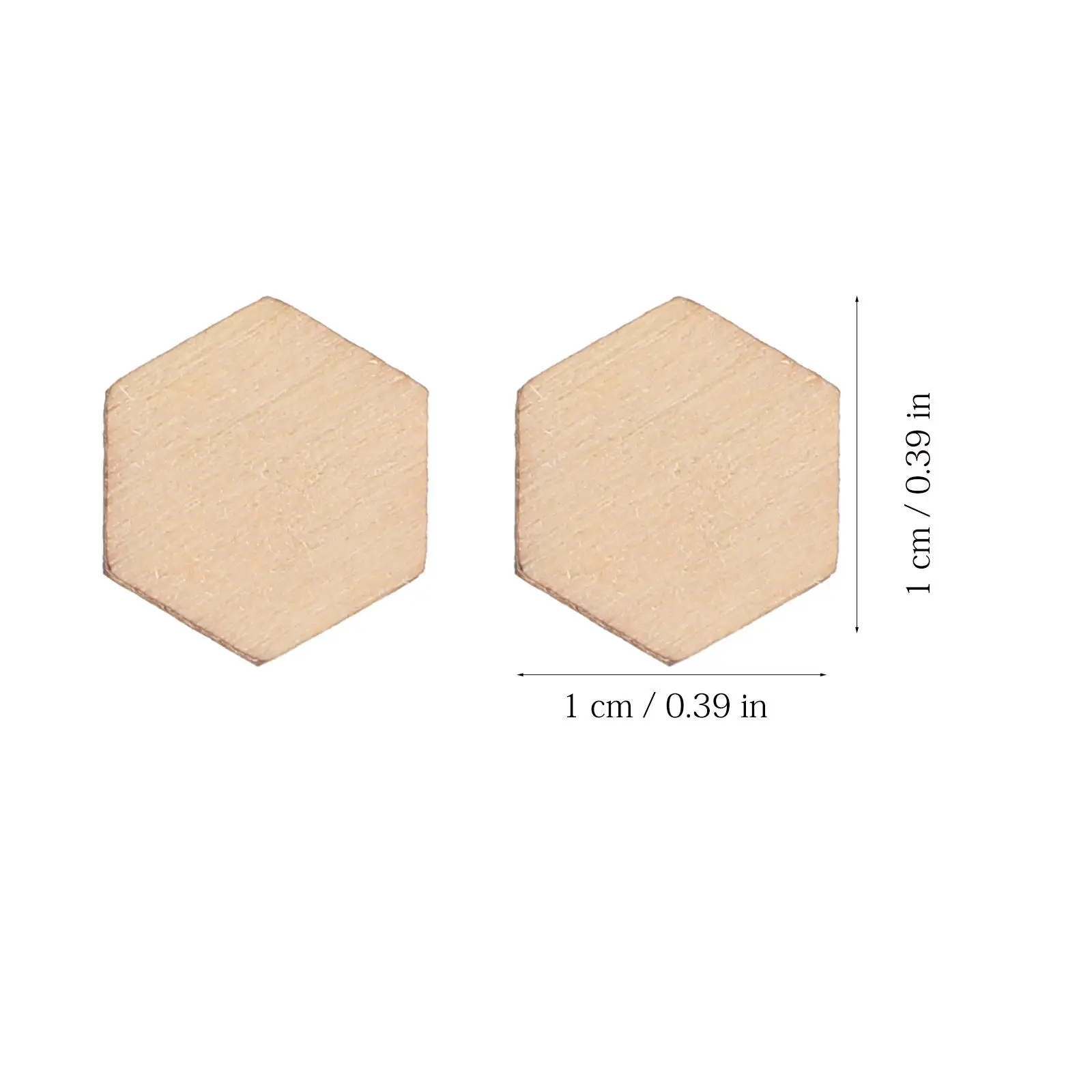 200Pcs Hexagon Blank Wood Chips Unfinished Wooden Plate Decorative Crafts DIY Making Wedding Tags Christmas Blank Gifts