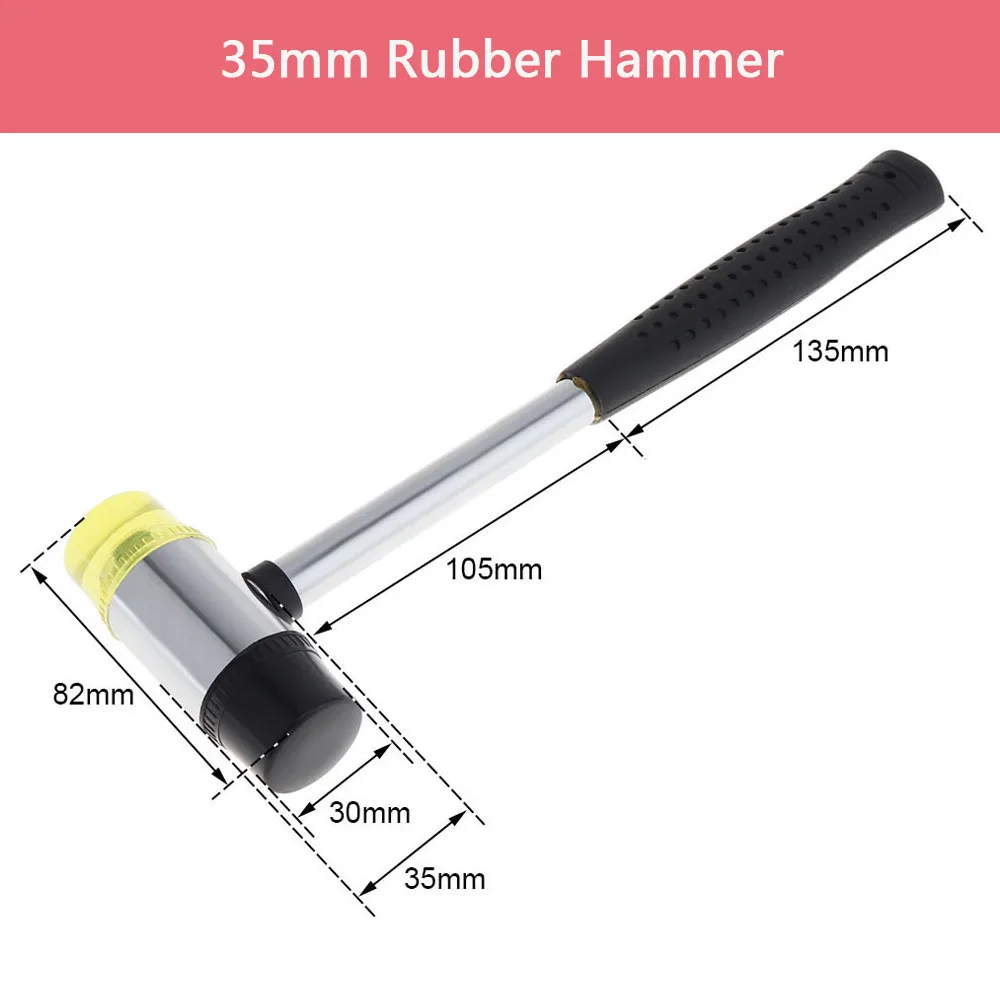 25/30/35/40mm Rubber Multifunctional Hammer Double Faced Work Glazing Window Hammer Round Head DIY Hand Tool for Woodworking