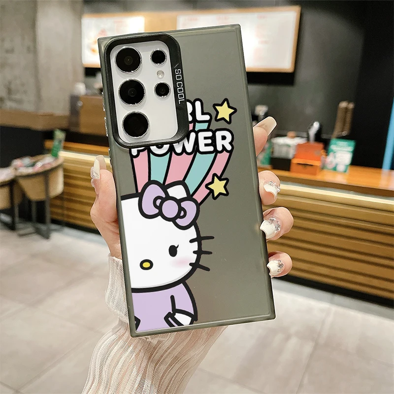 Sanrio Hello Kitty Cartoon Fall Shockproof Case For Samsung Galaxy S24 S23 Ultra S22 S21 S20 Plus FE Note 20 Shell Cover WK444