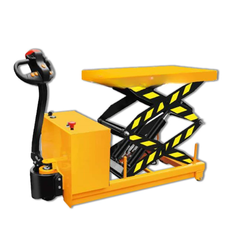 

Electric lifting platform truck 500kg-2000kg scissor hydraulic lifting platform nylon wheel logistics trolley