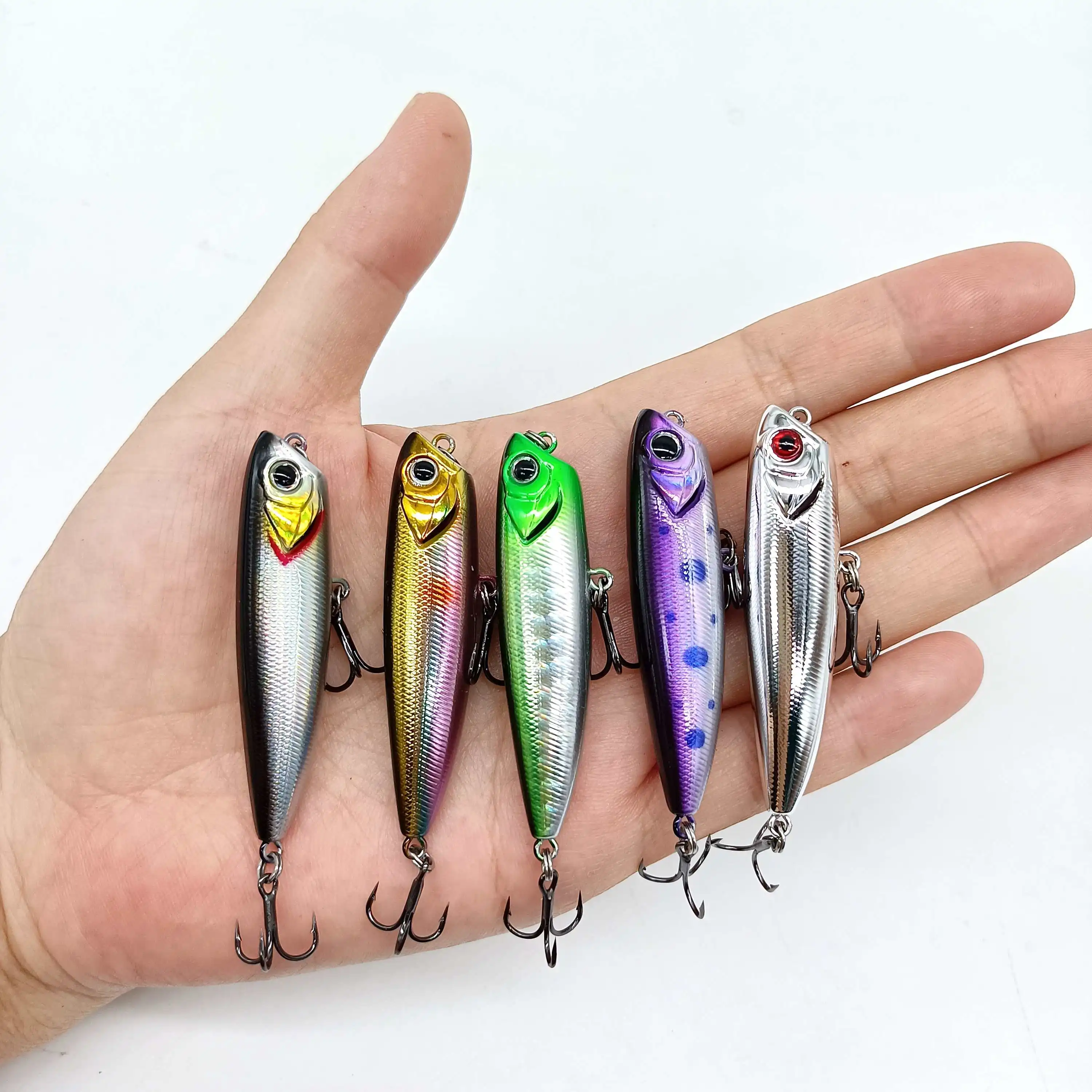 DUODUOYU 1PCS Topwater Floating Pencil Fishing Lure 4g/55mm Mini Popper Dog Walk Crankbaits Wobbler Artificial Bait For Pike