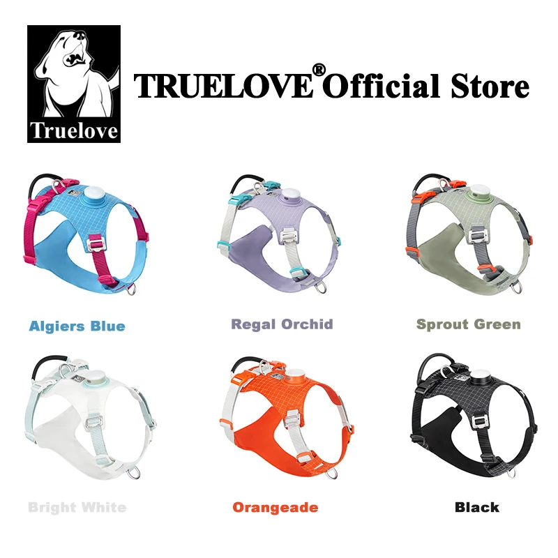 Truelove-Pet Harness with LED Light and Tracker Holder, 19 Modes, for Dog, Cat Time, Highly Recommended for Outdoor Use, TLH6771