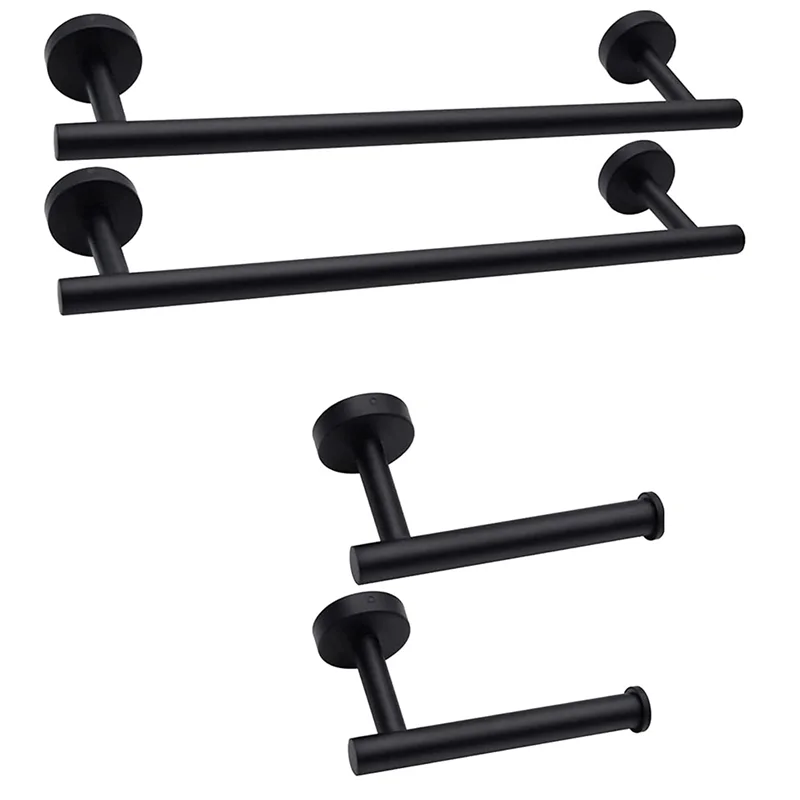 ABCL 14-Pieces Matte Black Bathroom Accessories Set, Stainless Steel Bathroom Hardware Set, Bath Towel Bar Set,