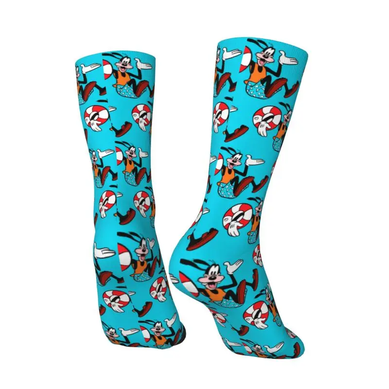 Custom Goofy Goof Mens Crew Socks Unisex Fashion Anime Cartoon Spring Summer Autumn Winter Dress Socks
