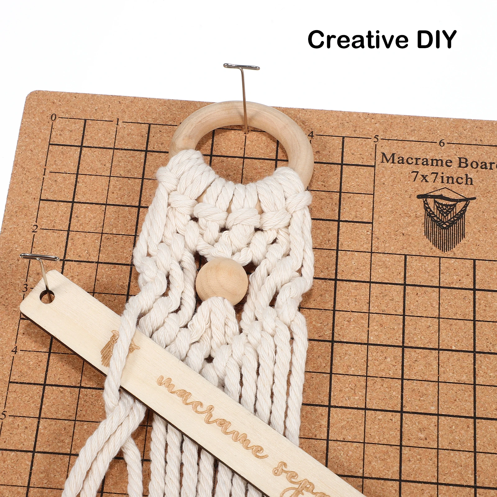 

1Set Macrame Cork Board Braiding Tool DIY Knotting Craft Board Pins Rulers Macrame Kit Knotting Boards