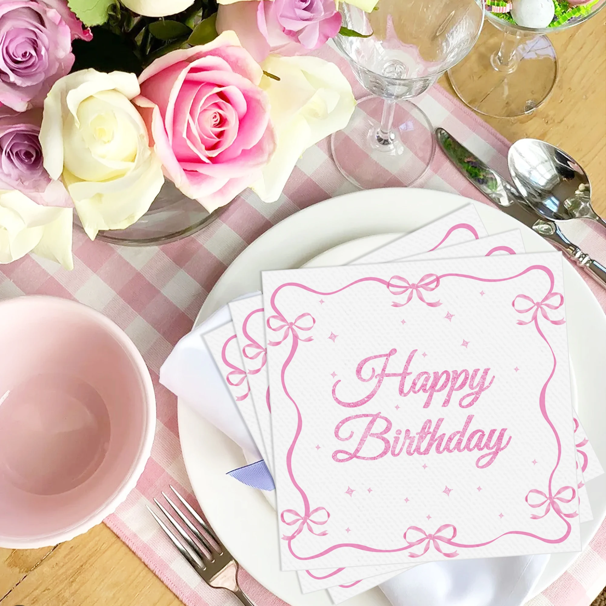 20/40/60 Stück Servietten für Geburtstagsfeier, Einweggeschirr, Abendessen, Papierservietten, Taschentücher ‌ Esszimmer ‌ Dekor für Kindergeburtstag – Detail 20