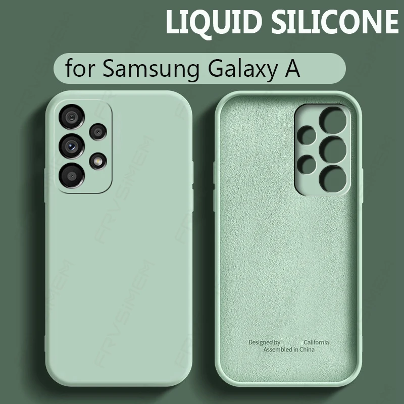 Luxury Original Liquid Silicone Soft Cover For Samsung Galaxy A53 A33 A73 5G A34 A24 A14 A15 A25 A35 A55 A54 Phone Case