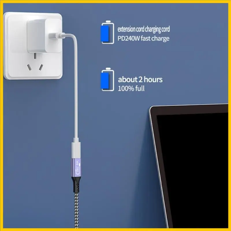 

Q1JF USB C Кабель 240W Power 8K Video Transfer Thunderbolt4/3 Совместимо для телефона15