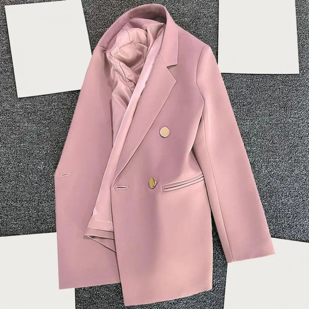 Business Women Suit Coat Classic Lapel Suit Coat Elegant Lapel Double Breasted Suit Coat Spring Autumn Outwear Women's Clothing