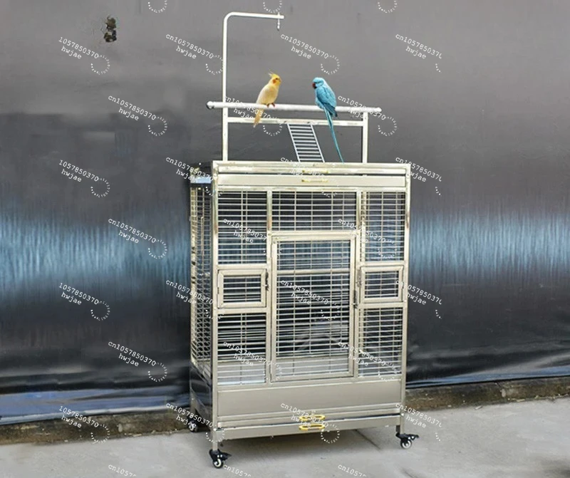 Daniel stainless steel bird cage 304 large extra large Xuanfeng peony parrot luxury indoor and outdoor horizontal silk parro