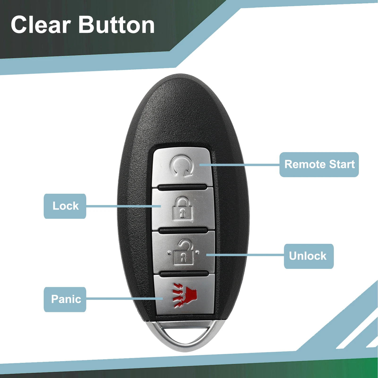 

Remote Key Fob Ring Chain Case Cover Holder Shell Protect For Nissan Titan XD Leaf Rogue Altima Maxima Versa 2020 2021 4 Button