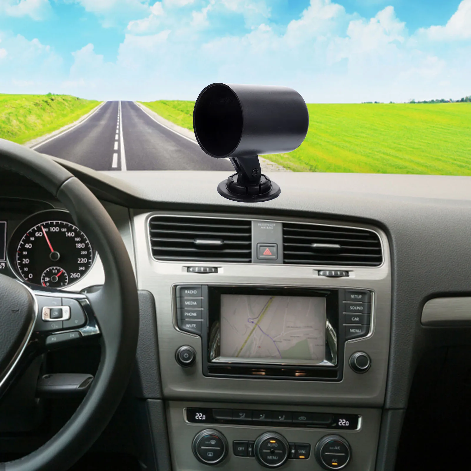 

Universal 60Mm 2-Inch Car Instrument Mount Speedometer Bracket Odometer Holder Multi-Angle 360 Rotation Dash Cam Accessory For
