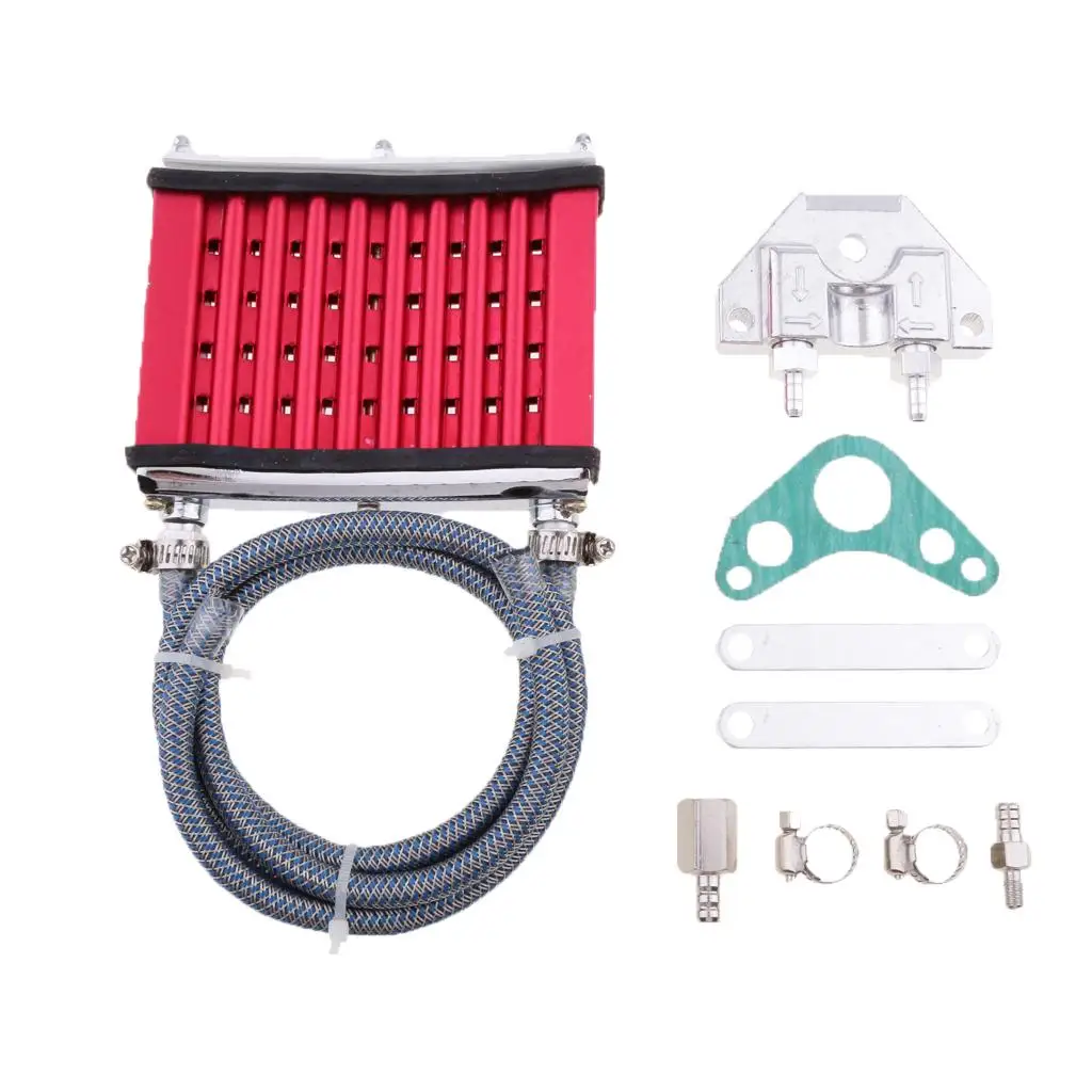 CNC Kühler-Ölkühler-Kit Universelles Aluminium-Kühlsystem Motorrad-Motorkühler für 50cc 70cc 110cc 125cc