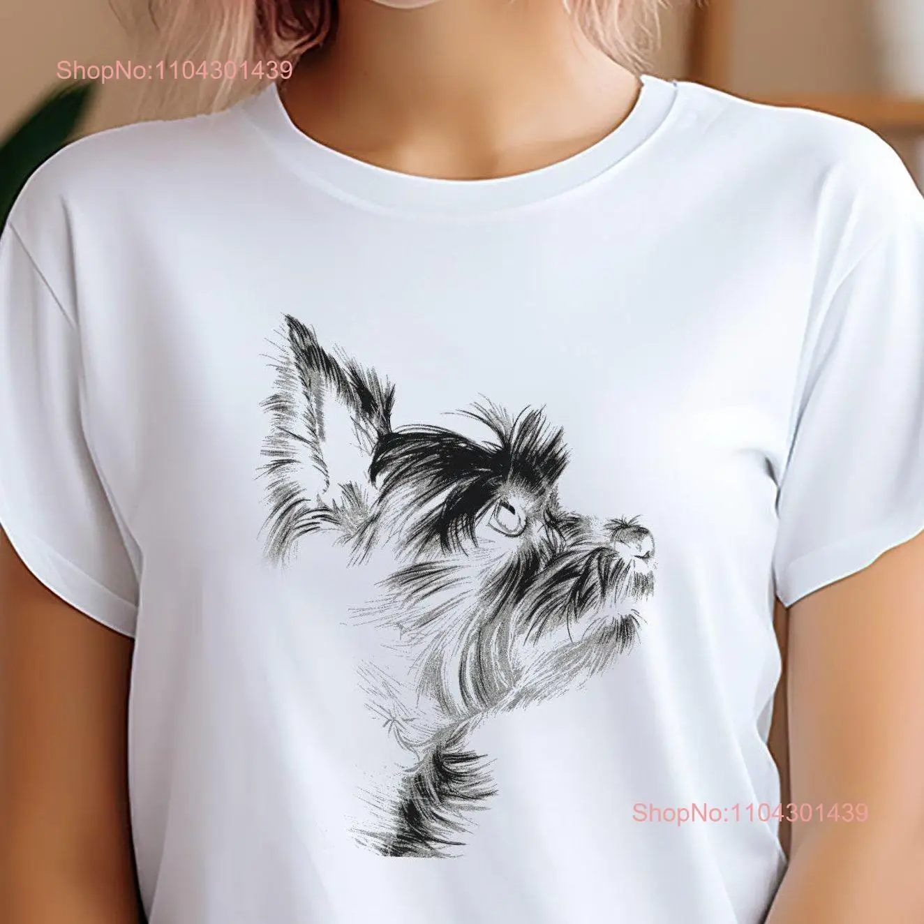 Yorkie Head Highlight T Shirt Adorable Silhouette Design for Dog Lovers Pet Owners and Enthusiasts long or short sleeves