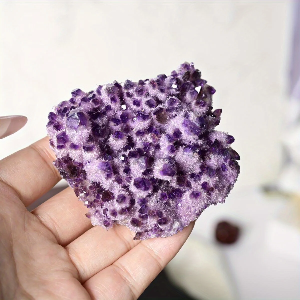 1pc Purple Chrysanthemum Cluster Crystal Cluster - Perfect for Christmas, Halloween, Hanukkah, Thanksgiving, Home Decor