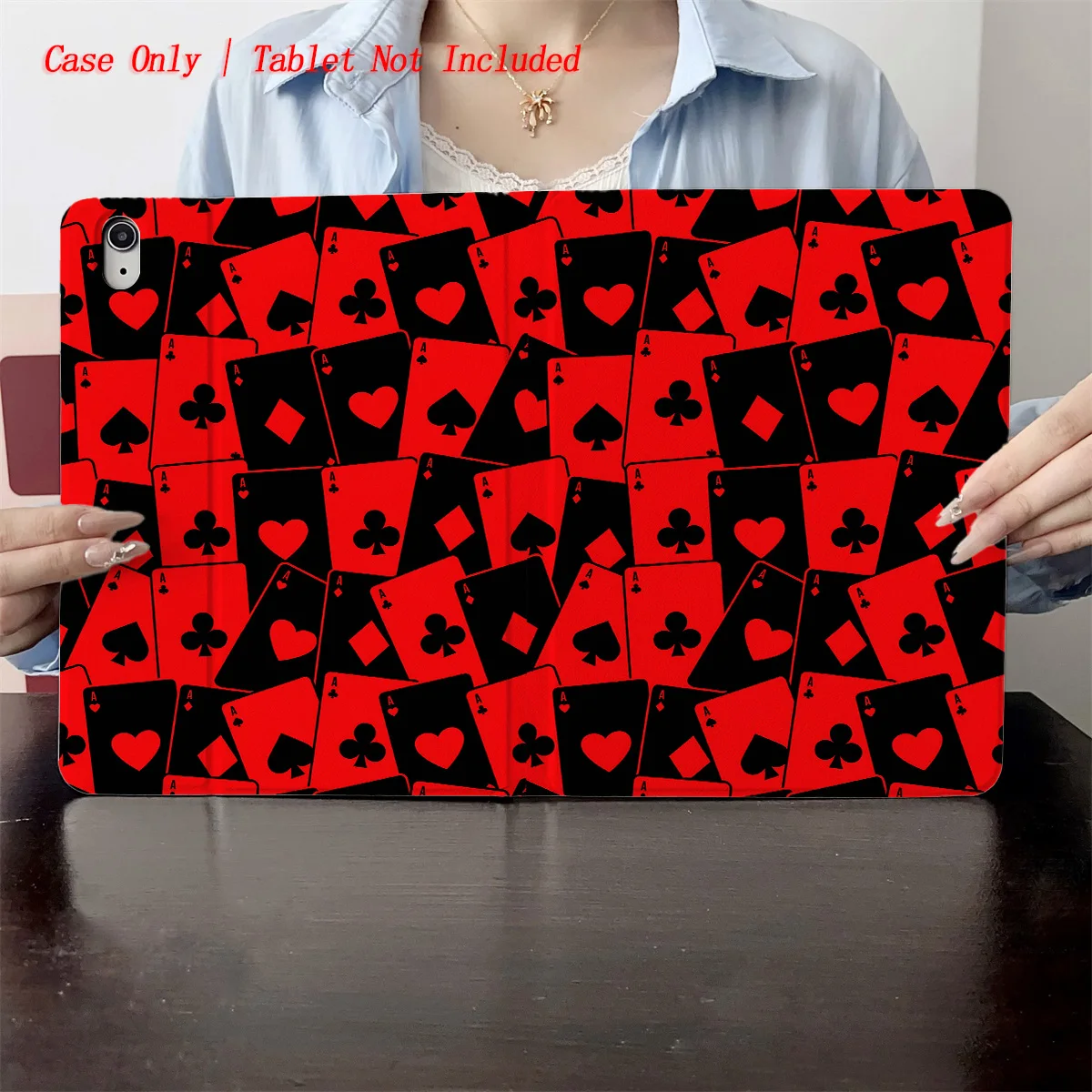 

Classic Black & Red Poker Shapes Design iPad Case For Apple iPad Pro 11/12.9 Air 5 Mini 5 8th Gen Fashion Cover