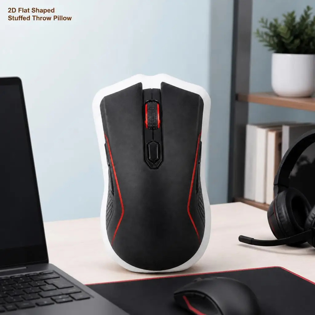 Gaming Mouse Computer Esports Technology Plush Pillow Cushion Irregular Stuffed Throw Pillow Home Decor Gift Sofa Bed Home