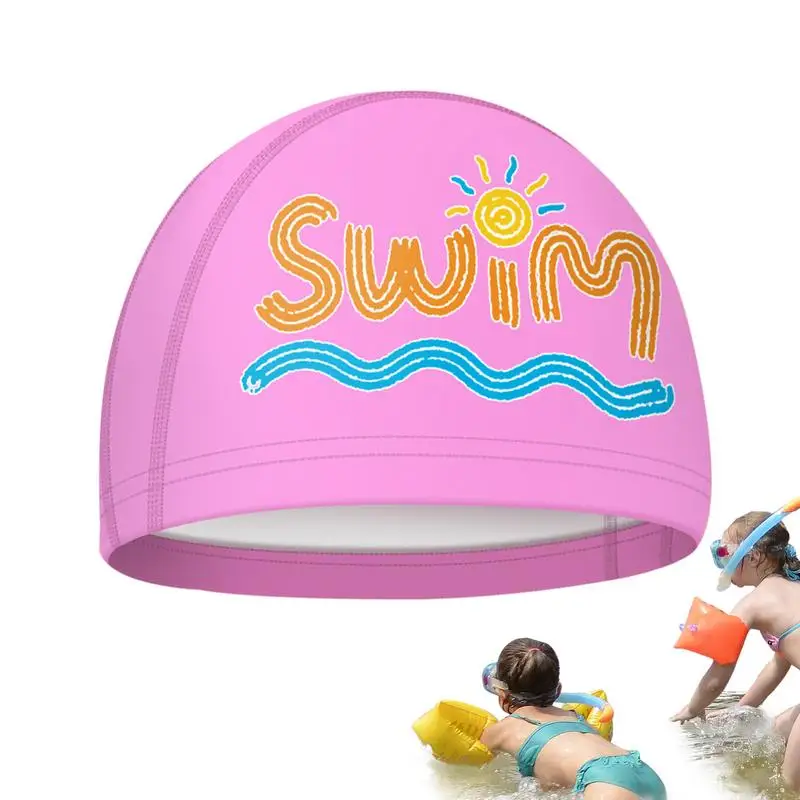 Swimming Hat For Kids Children's Professional Loose Cartoon Swimming Hat Quick Drying Shower Pool Hat For Toddler Child Youth