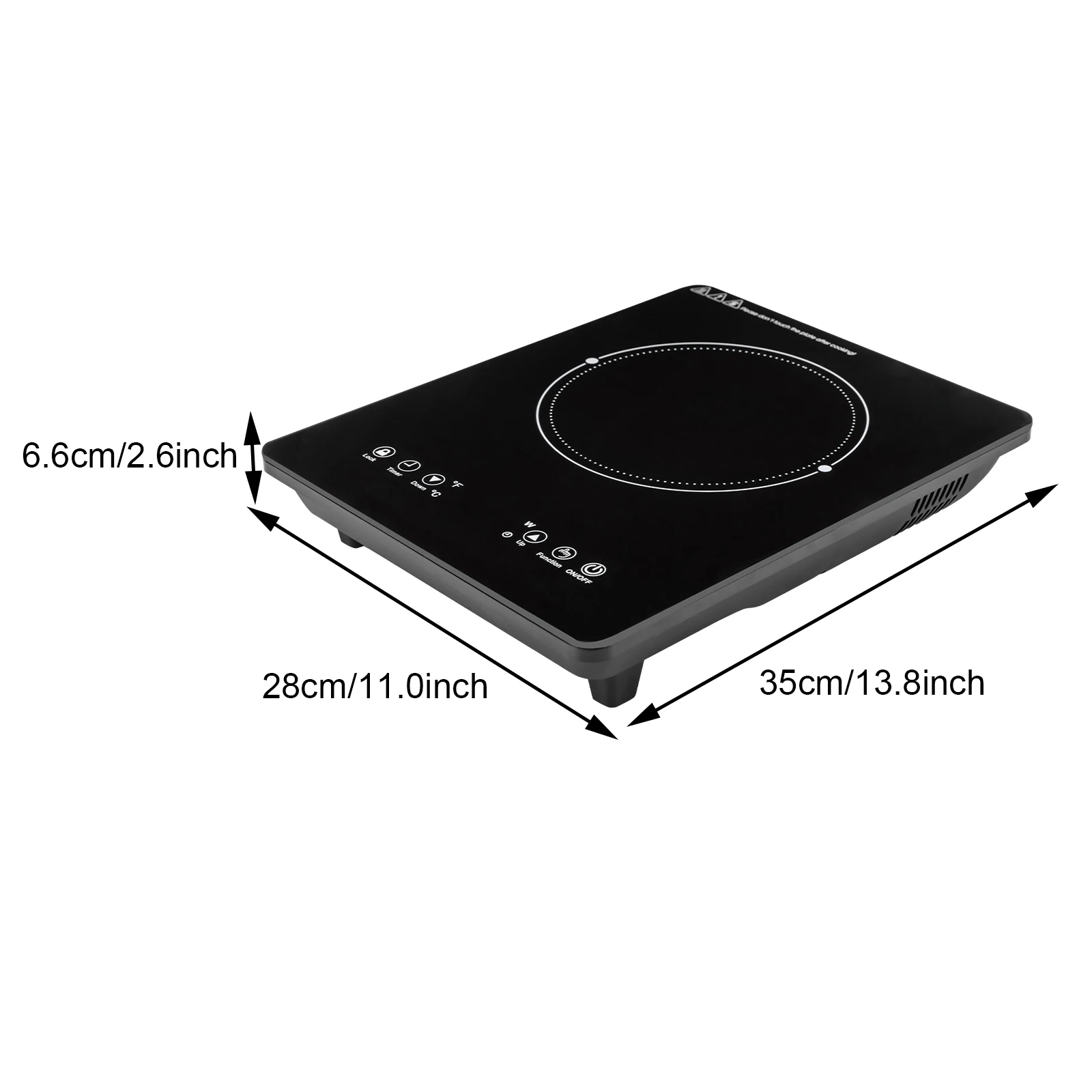 Sweetmile-Fogão portátil de indução, placa quente, fogão elétrico com trava de segurança, sensor tátil, 1800W