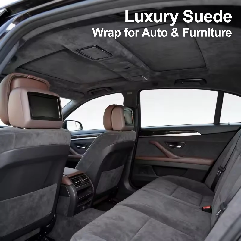 

Self-Adhesive Suede Fabric Adhesive Headliner Fabrics Car Upholstery Repair Material for DIY Dashboard Door Car Interior 150cm