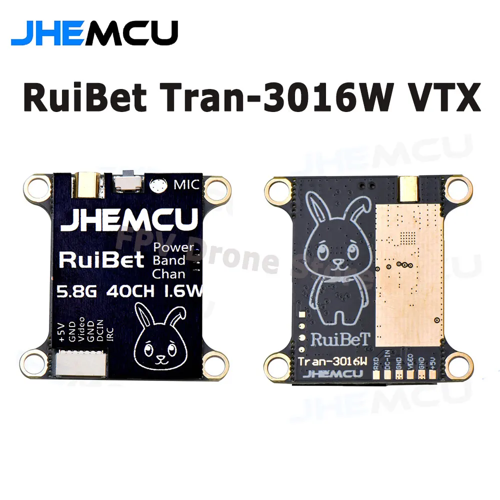 JHEMCU RuiBet Tran-3016W VTX 5,8 GHZ 40CH PIT/25 MW/200/400/800/1600 MW Umschaltbare VTX 2-6S 30,5X30,5 MM Für FPV Racing Drone