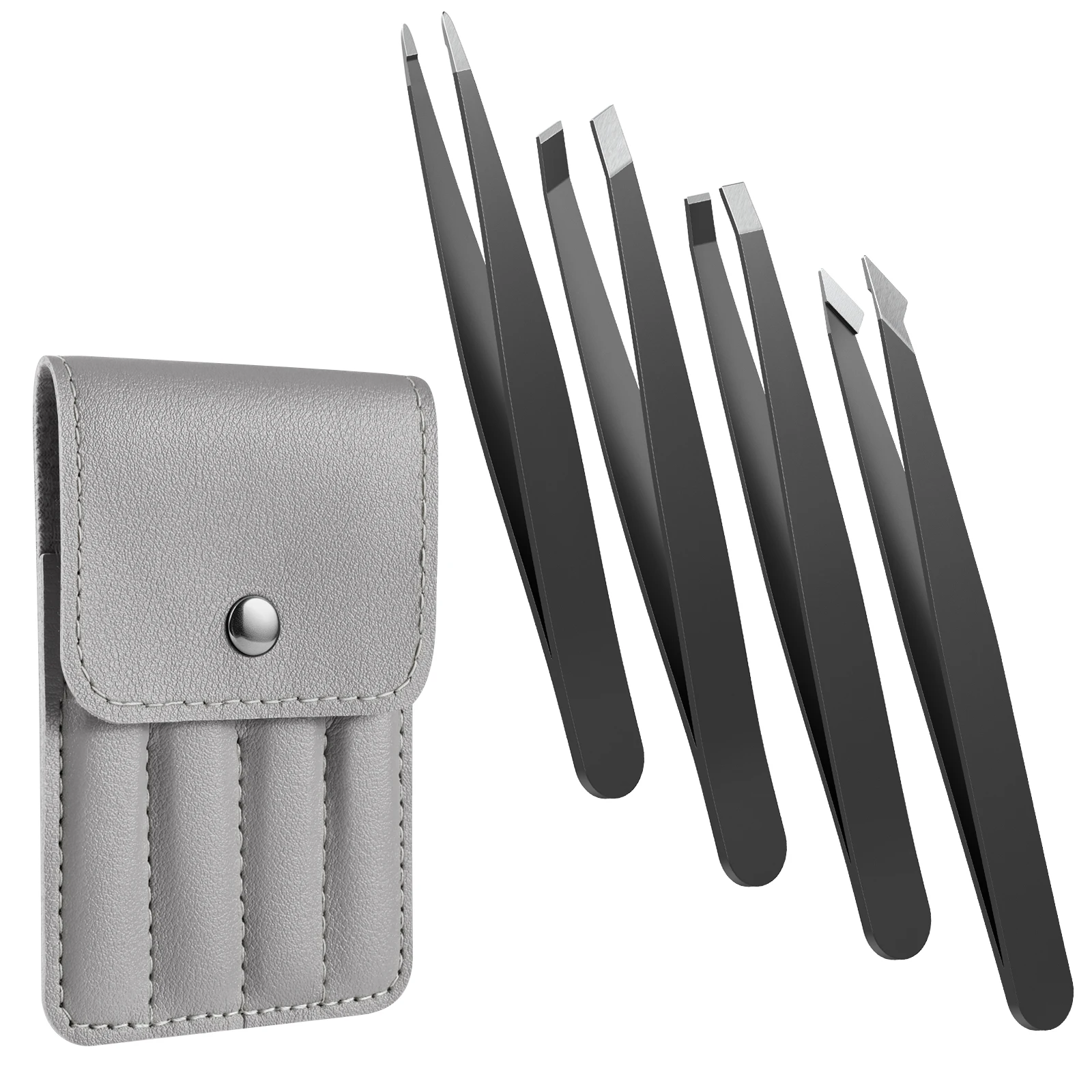 4PCS Set Tweezers Tool Suitable For Eyebrow Eyelash Application Beard & Mustache Trimming False Eyebrow Applicator Gifts
