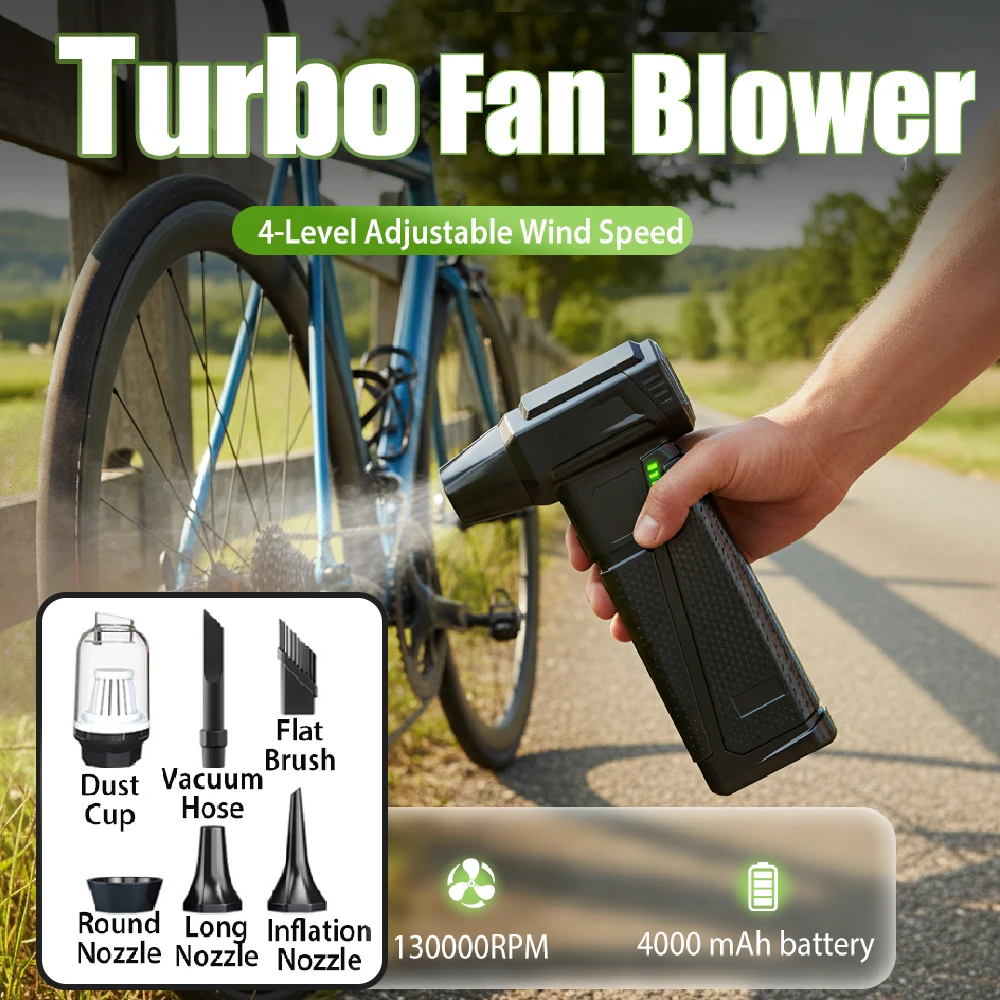 

Violent Fan Powerful Air Blower Brushless Turbo Blower W/ LED Lighting Compressed air Duster for Car Dryer PC/Home Dust Cleaning