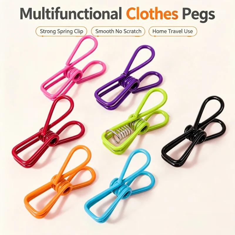 Multicolored metal spring clips, multi-functional clips, sealed food bags, photo paper folder, household clothing clips
