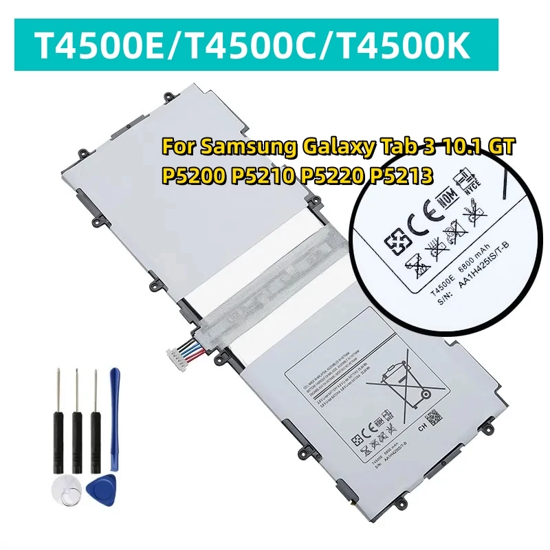 New Tablet Battery T4500E T4500C 6800mAh For Samsung Galaxy Tab 3 10.1 GT P5200 P5210 P5220 P5213+Tools