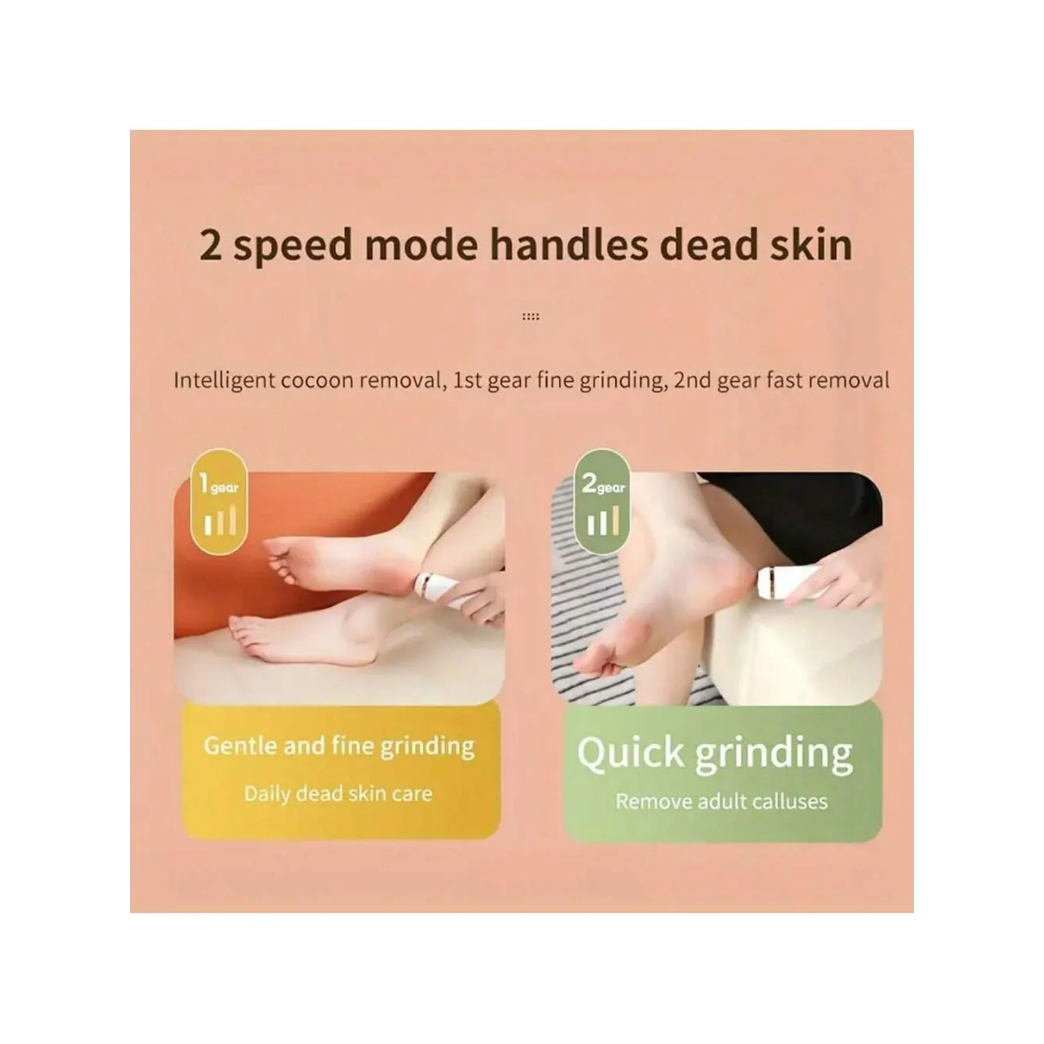 مطحنة قدم قابلة لإعادة الشحن عبر USB مع مكنسة كهربائية - مزيل مسامير القدم المقاوم للماء ومقشر الجلد الميت