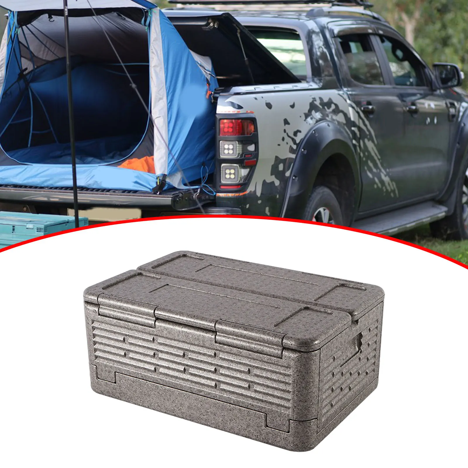 Portable Insulated Food Cooler Box Waterproof Foldable Cooler Foam Chest Thermal Box for Outdoor Camping Picnic Food Delivery