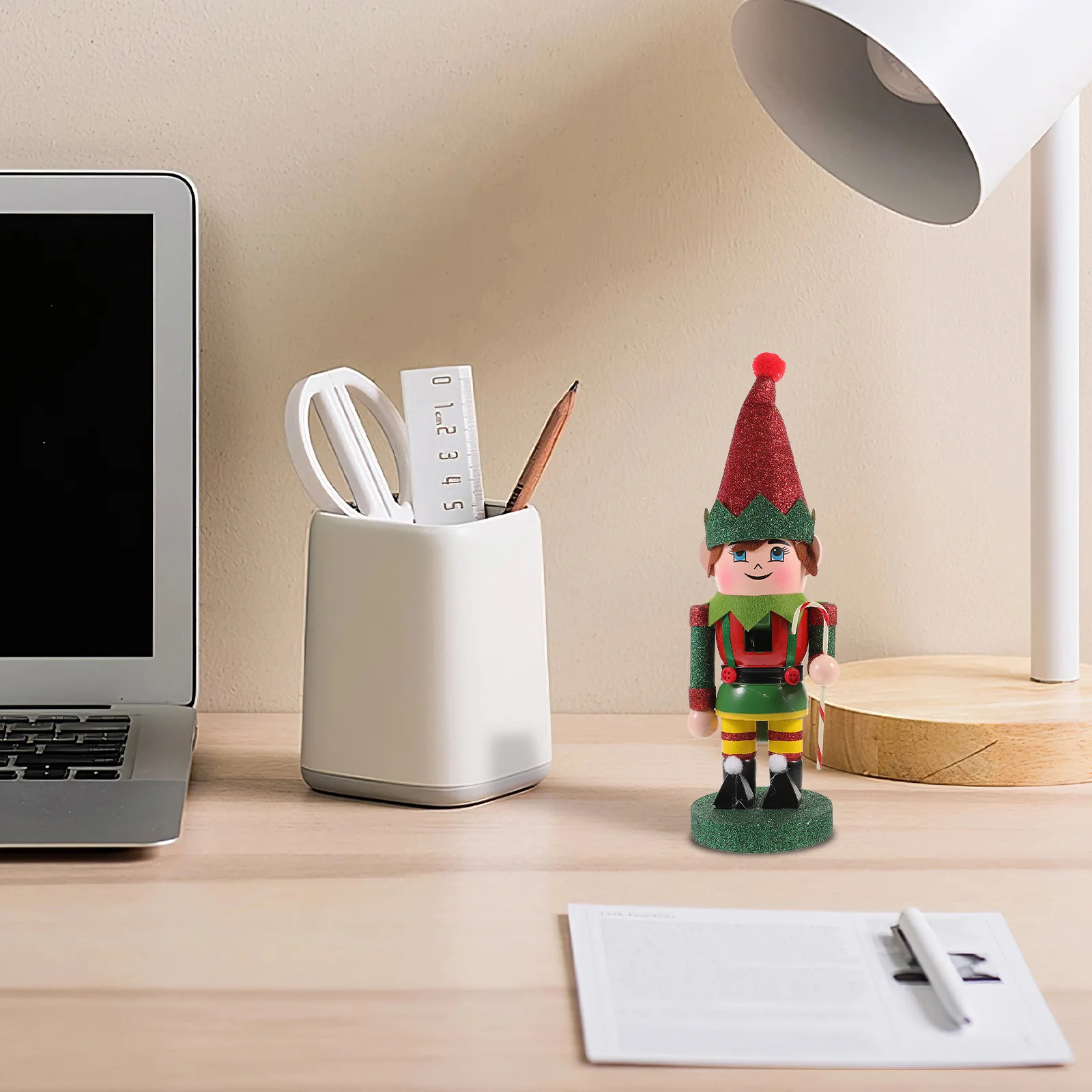 

Wooden Cute Nutcracker Ornament Christmas Decoration Xmas Tabletop Decor Nutcracker Puppet Figure Christmas Gift