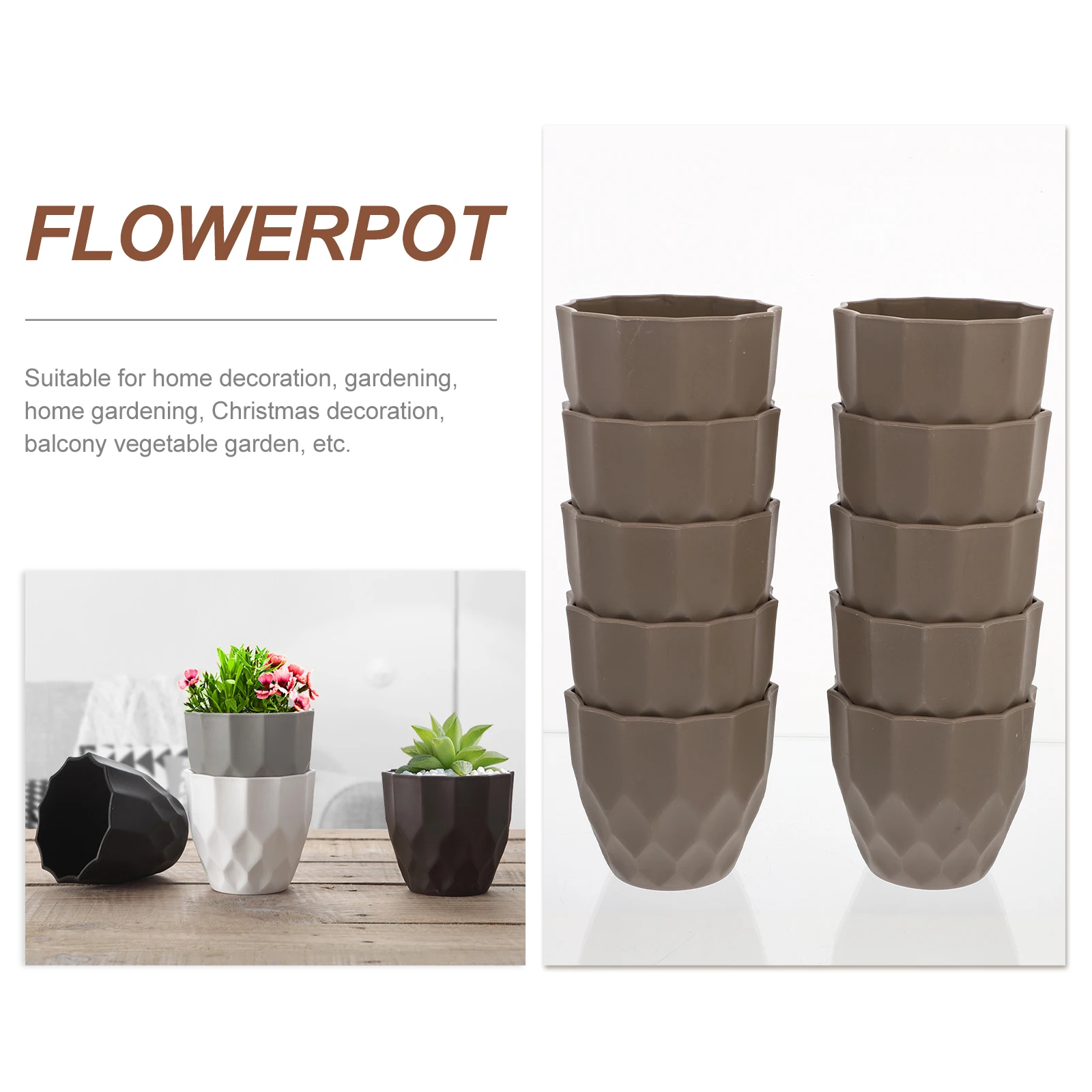 

10 Pcs Flower Pot Mini Creative Plastic Planter Indoor Succulents Succulents Flower Pot Container Durable Breathable