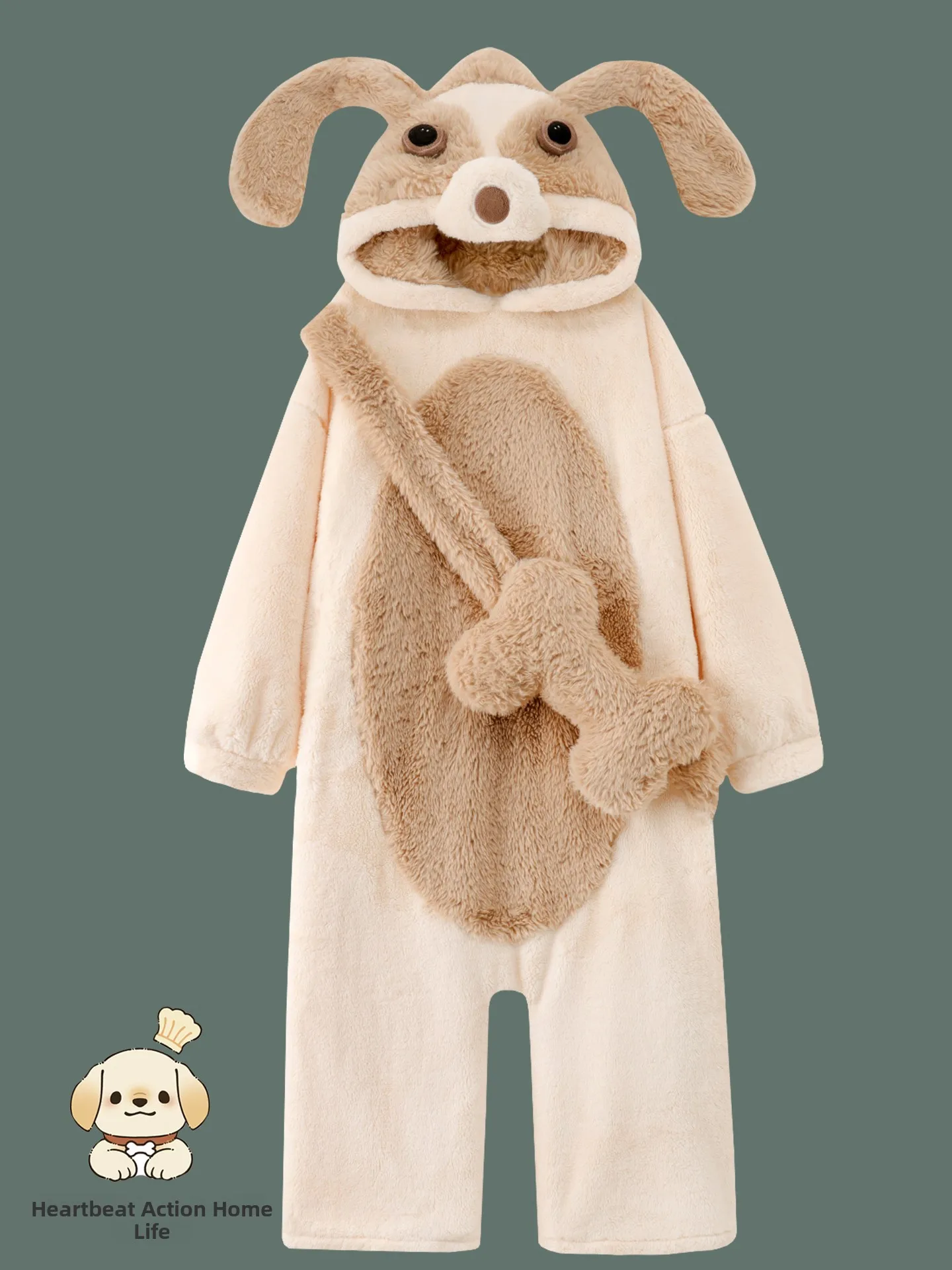 

Милый мультяшный комбинезон-пижама с собачкой для женщин, зимний, из кораллового флиса, теплый, для дома и улицы, с длинными рукавами