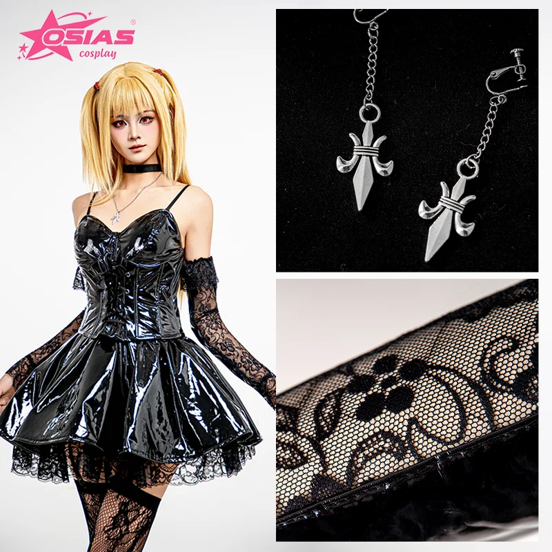 OSIAS Misa Amane Косплей Костюм Комплект Миса Амане парик Misa Amane обувь DEATH NOTE