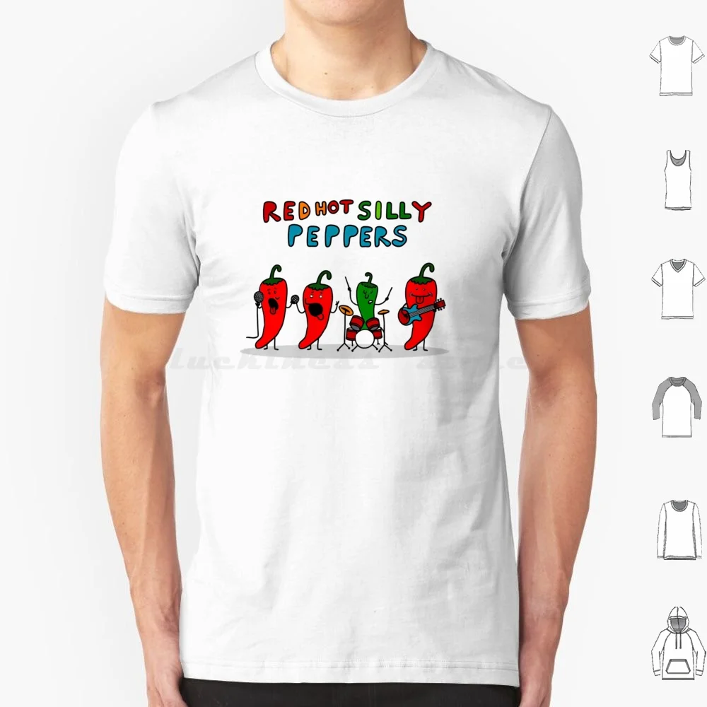 Silly Peppers T Shirt Cotton Men Women DIY Print Silly Peppers Chilly Peppers Funny Food Art Whimsical Illustration Band Humour