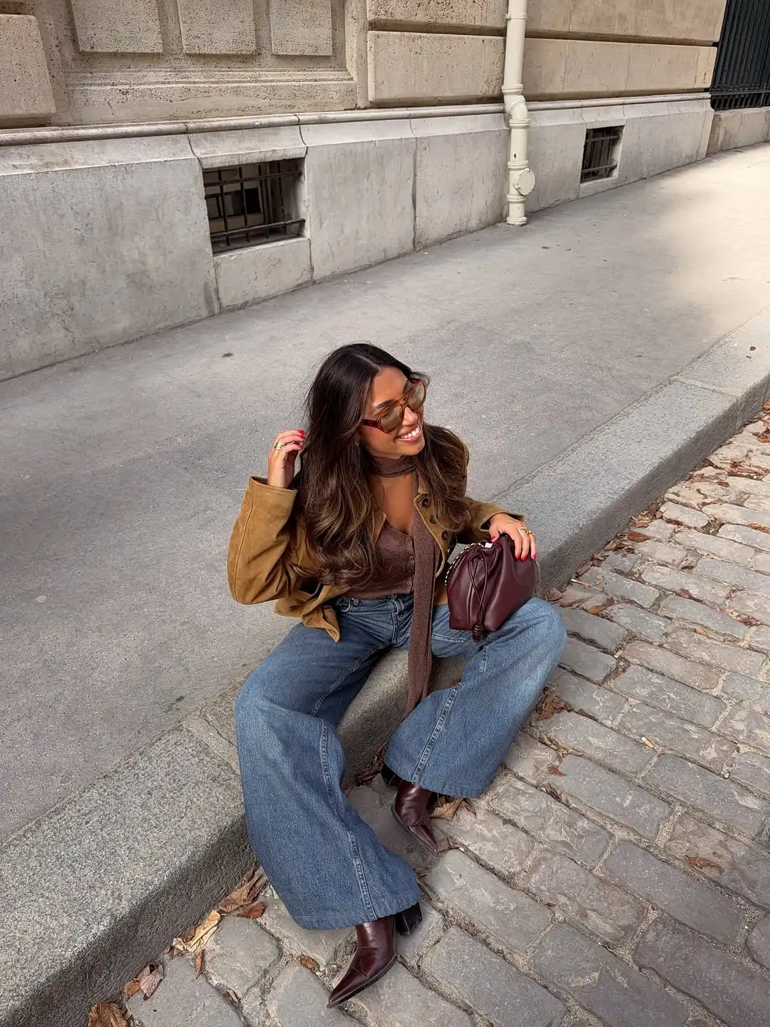 سترة نسائية أنيقة من جلد الغزال ذات طية صدر السترة موضة سادة بأكمام طويلة وجيب واحد الصدر ملابس خارجية قصيرة فضفاضة للسيدات سترة شارع يومية