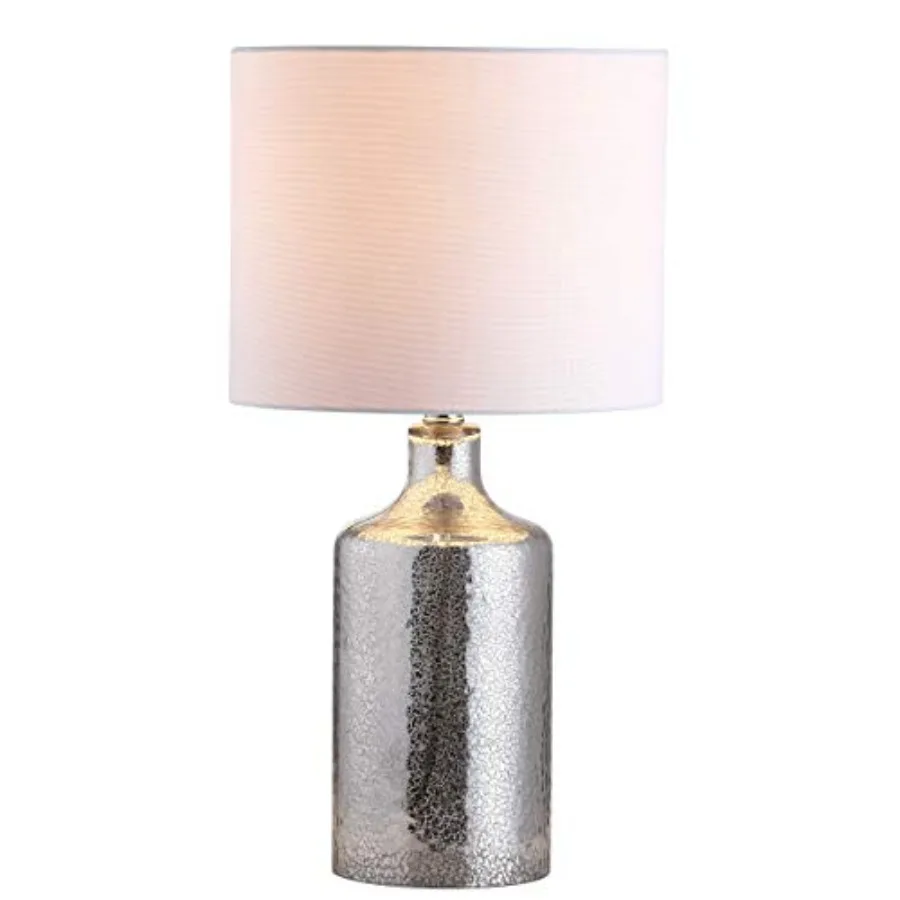 

Lighting Collection Danaris Silver/ Ivory 19-inch Bedroom Living Room Home Office Desk Nightstand Table Lamp LED Bulb Included
